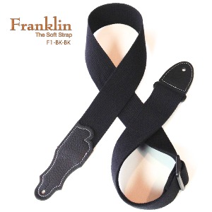 Franklin 프랭클린 코튼 통기타/어쿠스틱기타 스트랩/멜빵 블랙  F1-BK-BK